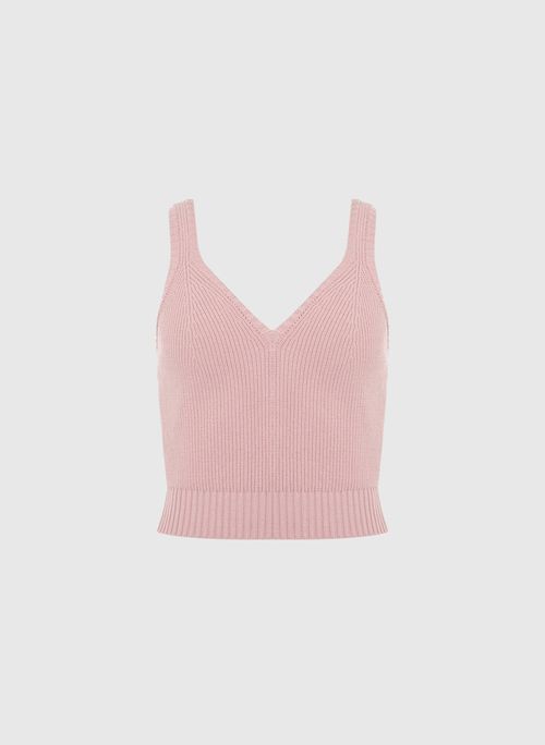 Top Cropped Aurora Rosa Tricot Bo.Bô Feminino