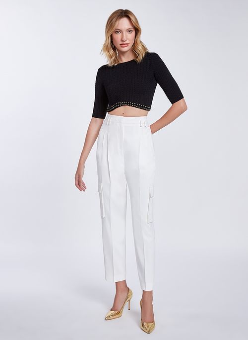 Blusa Cropped Dominica Tricot Bo.Bô Feminina