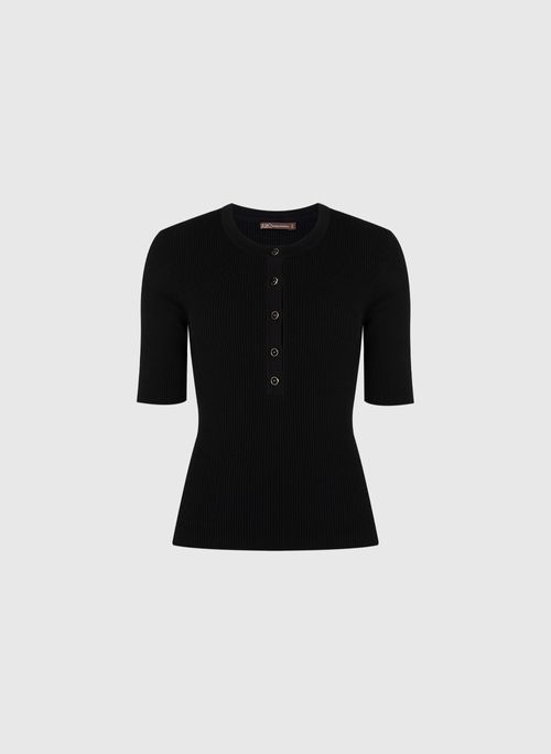 Blusa Pola Preto Tricot Bo.Bô Feminina