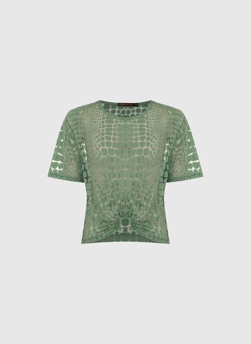 Blusa Devore Croco Eucalipto Bo.Bô Feminino