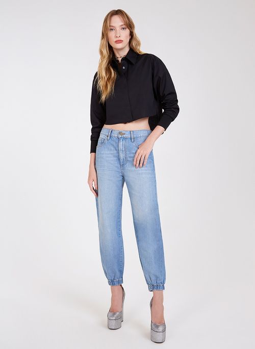 Camisa Cora Cropped Preta Bo.Bô Feminina