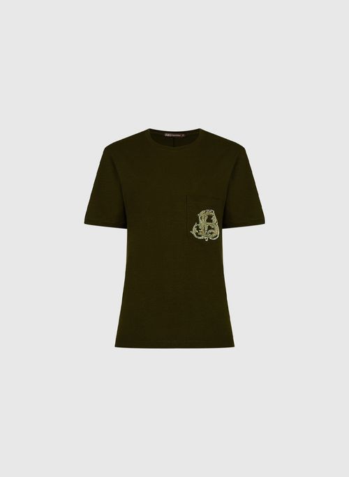 Camiseta Flame Verde Militar Bo.Bô Feminina