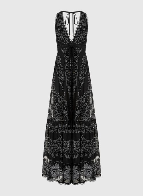 Vestido Cila Lita Preto Longo Bo.Bô Feminino