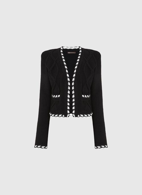 Cardigan Lola Preto Tricot Bo.Bô Feminino