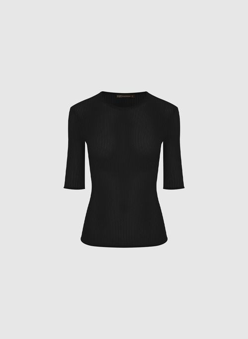 Blusa Helen Tricot Preta Bo.Bô Feminina