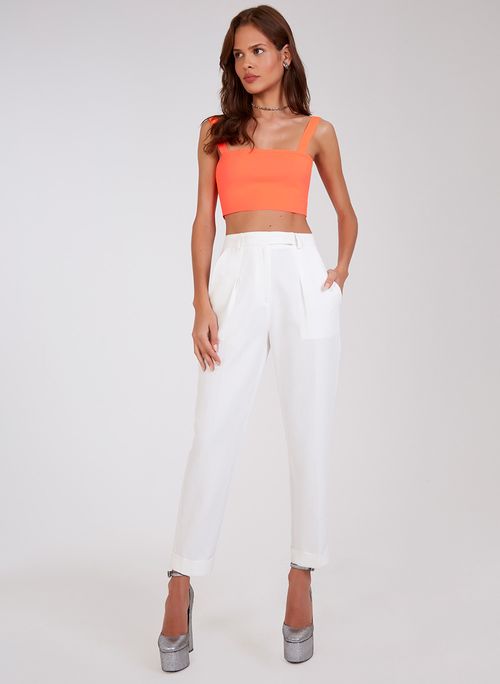 Top Cropped Tula Coral Neon Bo.Bô Feminino