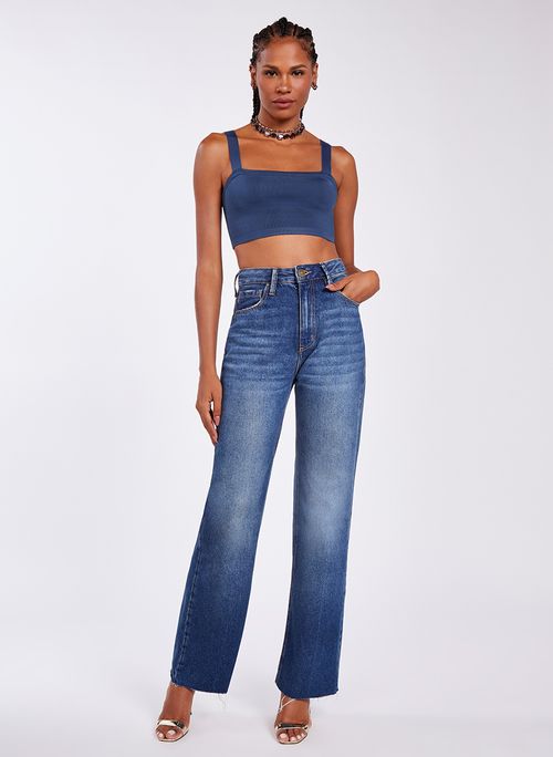 Top Cropped Tula Denim Bo.Bô Feminino