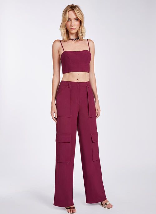 Top Cropped Lundi Marsala Bo.Bô Feminino