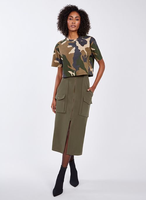 Saia Callie Midi Military Bo.Bô Feminina