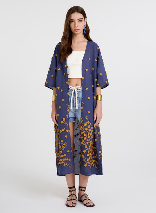 Kimono Noemi Midi Bordado Bo.Bô Feminino