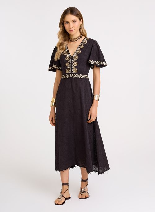 Vestido Sangeeta Manga Midi Bo.Bô Feminino