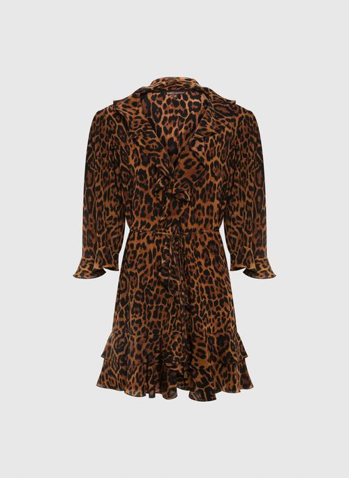Vestido Tristan Onça Seda Curto Bo.Bô Feminino