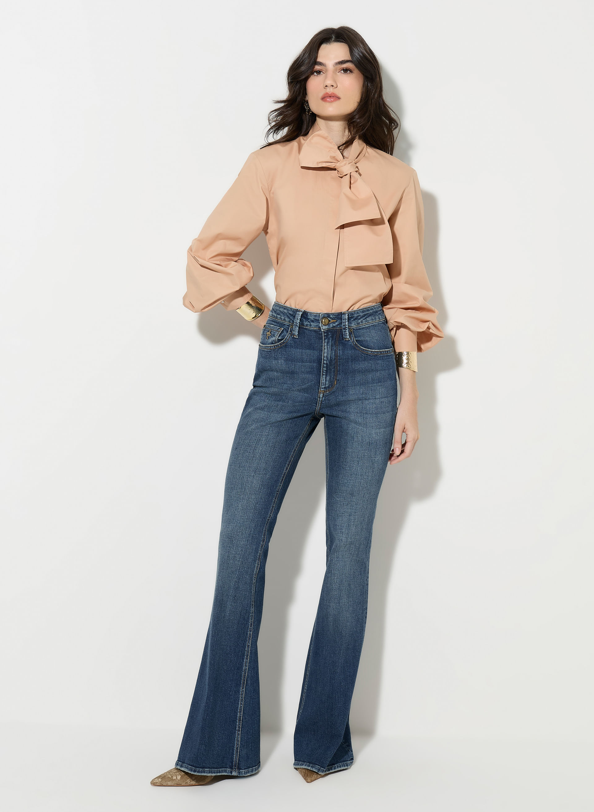 Calça Flare Ruby Vintage Blue Jeans Bo.Bô Feminina